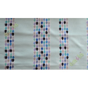 Black white blue brown colour bold rain drop stripes with yellow background poly main curtain designs