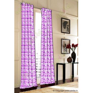 Purple black white heart flower circle poly main curtain designs