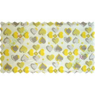 Yellow white brown heart flower circle poly main curtain designs
