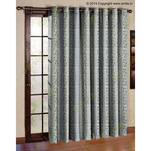 Green black white yellow colour bold rain drop stripes with yellow background poly main curtain designs