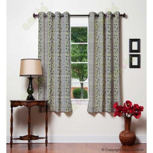 Green black white yellow colour bold rain drop stripes with yellow background poly main curtain designs