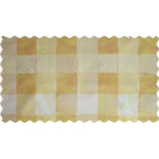 Yellow white brown square shapes design poly sheer curtain designs