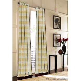 Yellow white brown square shapes design poly sheer curtain designs