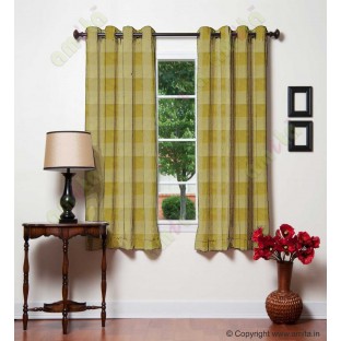 Yellow brown white square shapes design poly main curtain designs
