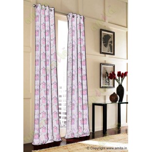 Pink black purple small flower butterfly animal poly main curtain designs
