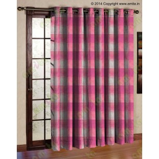 Pink white square shapes design poly sheer curtain designs