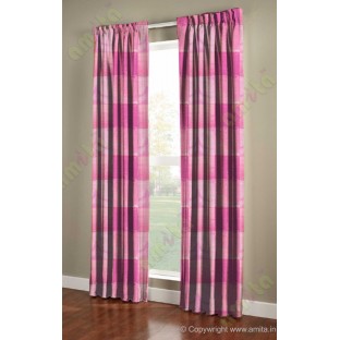 Pink white square shapes design poly main curtain designs