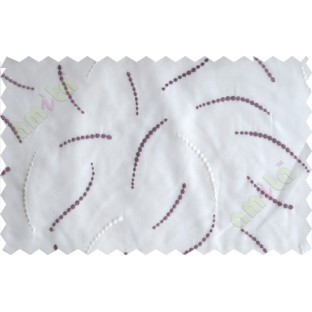 Purple white dot lines poly sheer curtain designs