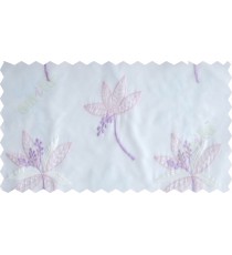 Pink white purple pinnate poly sheer curtain designs