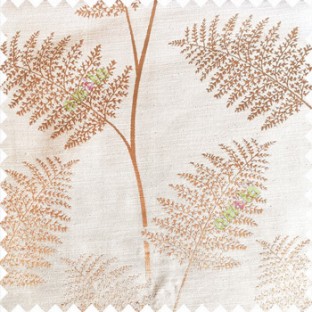 Beige color natural big twig horizontal thin lines very fine designs small leaf patterns polyester main curtain