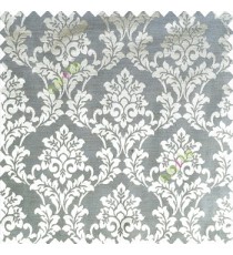 Grey color traditional designs complete damask pattern texture based fabric polyester main curtain