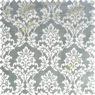 Grey color traditional designs complete damask pattern texture based fabric polyester main curtain