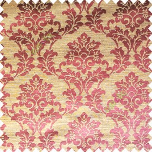 Brownish purple color traditional designs complete damask pattern texture based fabric polyester main curtain