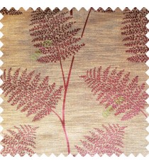 Brownish purple color natural big twig horizontal thin lines very fine designs small leaf patterns polyester main curtain