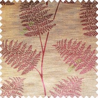 Brownish purple color natural big twig horizontal thin lines very fine designs small leaf patterns polyester main curtain