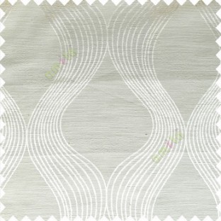 Cream color traditional ogee pattern vertical bold stripes horizontal texture lines flowing designs polyester main curtain
