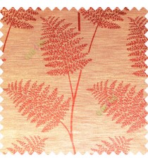 Orange color natural big twig horizontal thin lines very fine designs small leaf patterns polyester main curtain