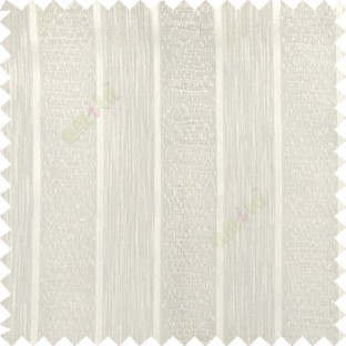 Cream color solid texture vertical stripes with transparent polyester background small thread knots sheer curtain