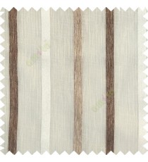 Cream brown color vertical thick texture stripes horizontal lines with polyester transparent fabric sheer curtain