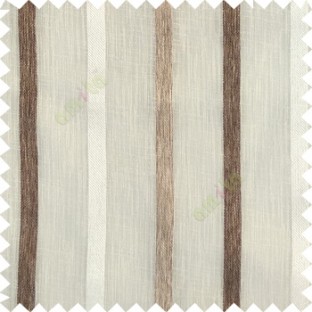 Cream brown color vertical thick texture stripes horizontal lines with polyester transparent fabric sheer curtain