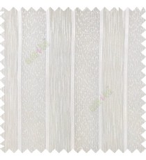 Off white color solid texture vertical stripes with transparent polyester background small thread knots sheer curtain