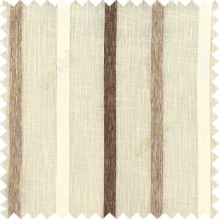 Beige cream brown color vertical thick texture stripes horizontal lines with polyester transparent fabric sheer curtain