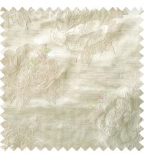 Cream color big flower designs texture patterns with thick polyester base fabric main curtain