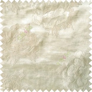 Cream color big flower designs texture patterns with thick polyester base fabric main curtain