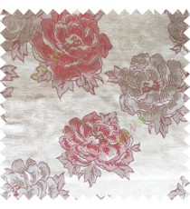 Maroon grey color big flower designs texture patterns with thick polyester base fabric main curtain