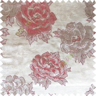 Maroon grey color big flower designs texture patterns with thick polyester base fabric main curtain