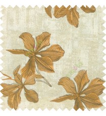 Orange grey cream color embroidery flower beautiful designs leaf branch texture background main curtain