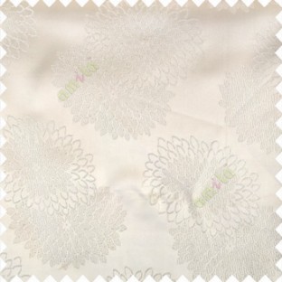 Cream color marigold flower patterns texture embroidery designs small scales solid base fabric polyester main curtain