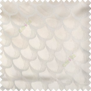 Cream color traditional designs texture and solid combination base fabric scales pattern diya shapes polyester main curtain