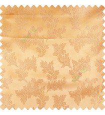 Gold color traditional floral texture patterns shiny base polyester fabric embroidery designs main curtain