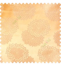 Gold color marigold flower patterns texture embroidery designs small scales solid base fabric polyester main curtain