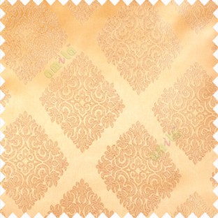 Gold color traditional dice shapes pattern small damask patterns decorative forms solid base fabric polyester main curtain