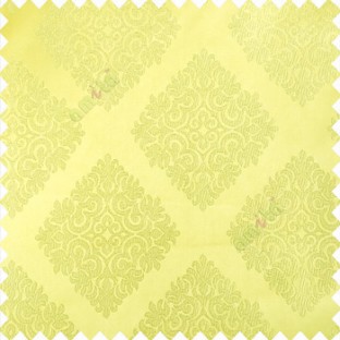 Green color traditional dice shapes pattern small damask patterns decorative forms solid base fabric polyester main curtain