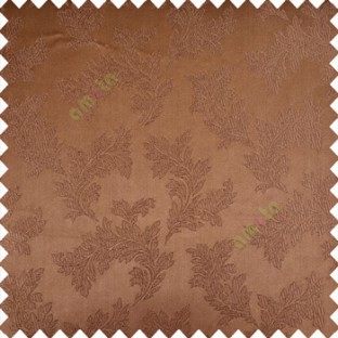 Brown color traditional floral texture patterns shiny base polyester fabric embroidery designs main curtain