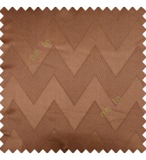 Brown color horizontal zigzag bold patterns texture vertical lines polyester base fabric straight thin lines main curtain