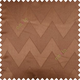 Brown color horizontal zigzag bold patterns texture vertical lines polyester base fabric straight thin lines main curtain