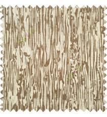 Brown beige color vertical trendy lines texture finished surface polyester base fabric main curtain