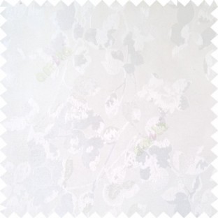 Pure white color floral leaves pattern texture surface polyester thick fabric flower buds main curtain