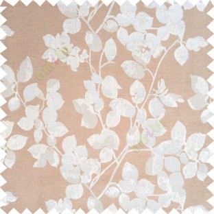 Brown grey color floral leaves pattern texture surface polyester thick fabric flower buds main curtain