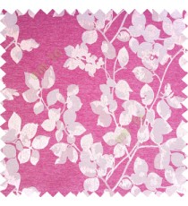 Pink silver brown color floral leaves pattern texture surface polyester thick fabric flower buds main curtain