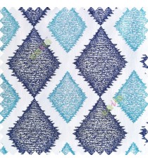 Royal blue and aqua blue combination with white base polyester fabric traditional designs texture patterns horizontal bold dot lines sharp edge finishes polyester main curtain
