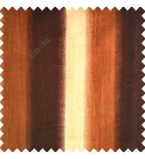 Dark chocolate brown gold and copper brown color combination vertical bold stripes texture finished base fabric horizontal weaving lines polyester main fabric