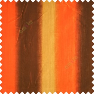 Orange brown gold color combination vertical bold stripes texture finished base fabric horizontal weaving lines polyester main fabric