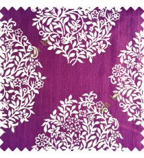 Purple cream color traditional designs small size floral twigs vertical crush lines polyester base fabric main curtain