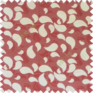 Maroon beige color traditional paisley pattern embroidery leaves design with thick polyester background main curtain