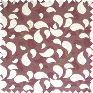 Purple grey color traditional paisley pattern embroidery leaves design with thick polyester background main curtain